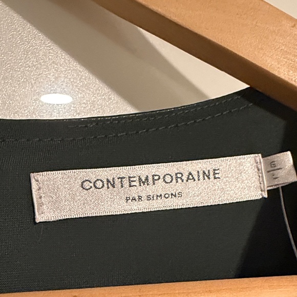 NWT Simons Contemporaine Deep Green Faux Leather Midi Dress - Picture 3 of 5